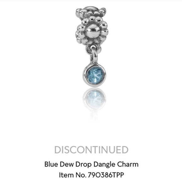 Authentic PANDORA Daisy Blue Dew Drop Dangle - Picture 6 of 6